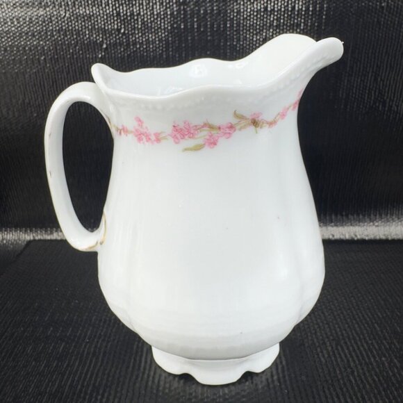 Antique Victoria Austria Fine Porcelain Small Pitcher Creamer Floral Pattern VTG - Picture 1 of 11